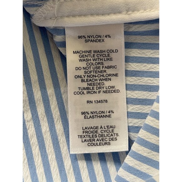 Vineyard Vines Performance Dress Harbor Cover-Up Blue Stripe Vented Womens Sz 10 - Picture 7 of 7